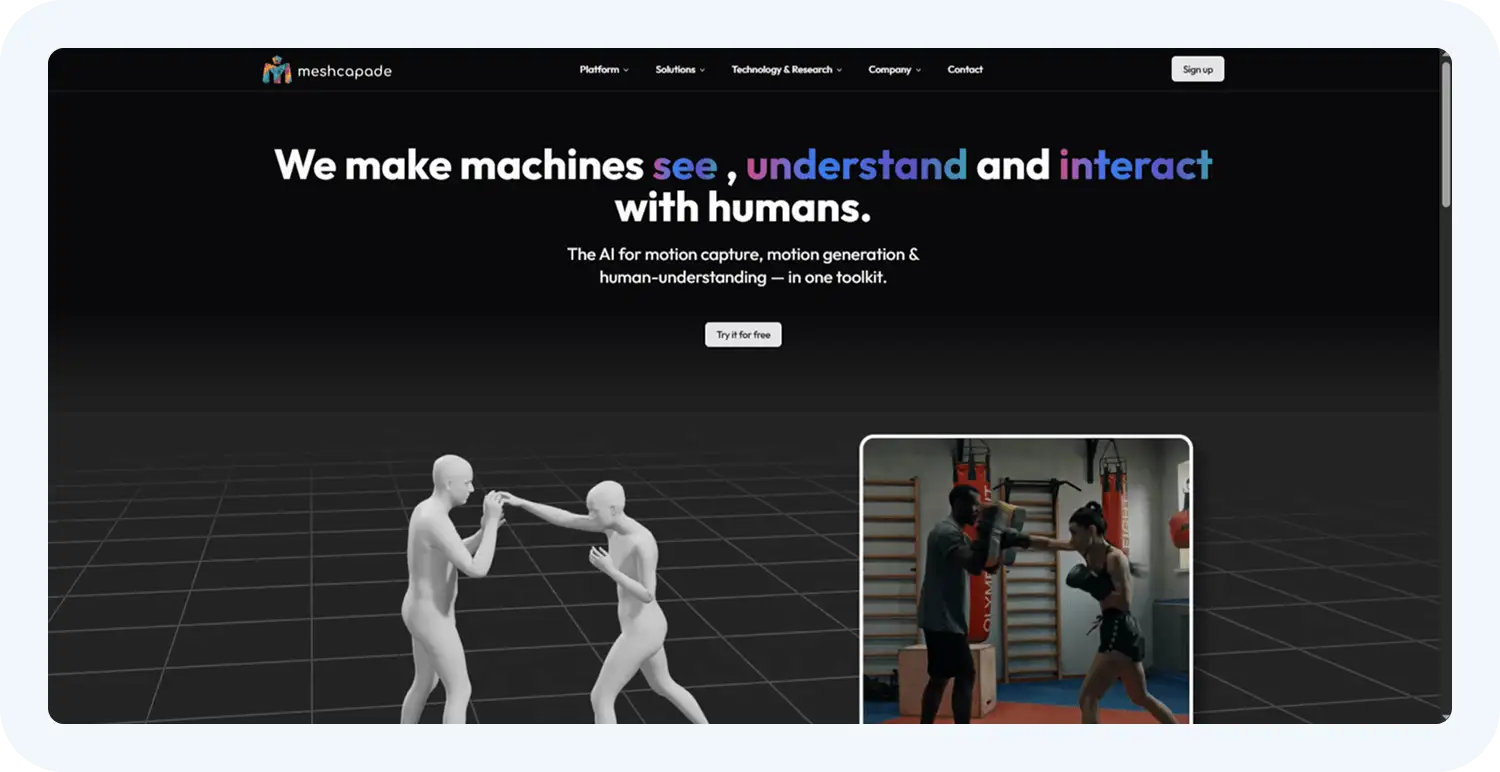 Создание 3D персонажей с ИИ от Meshcapade