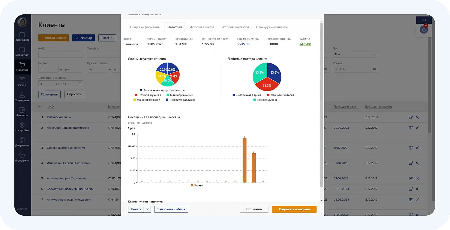 CRM-система программы для салонов красоты «Арника»
