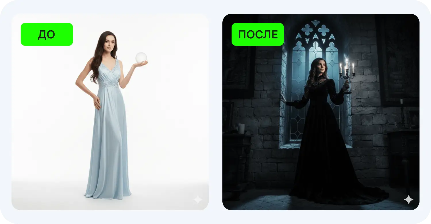 По промту Nano Banana сделала готическую фотографию