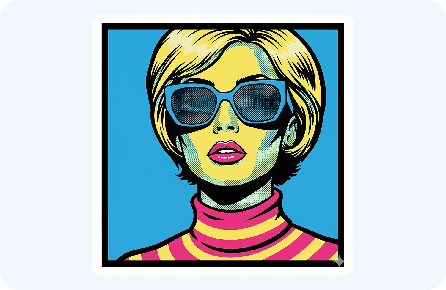 Благодаря промту для Нано Банана мы создали принт в стиле поп-арт