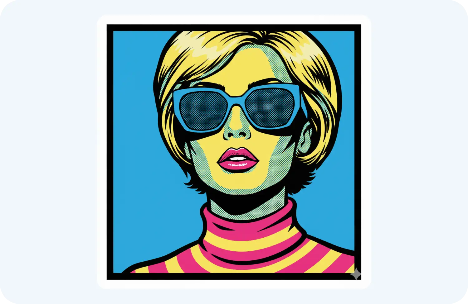 Благодаря промту для Нано Банана мы создали принт в стиле поп-арт