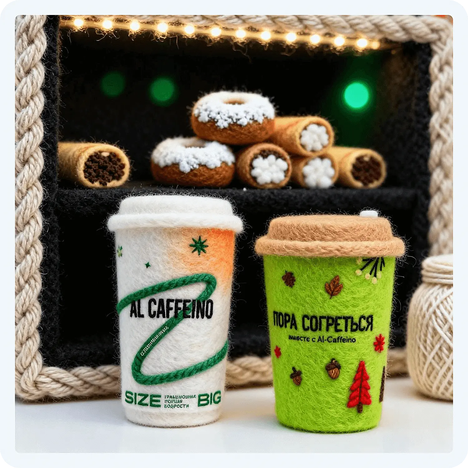 Вязаное фото от сети кофеен AL-CAFFEINO