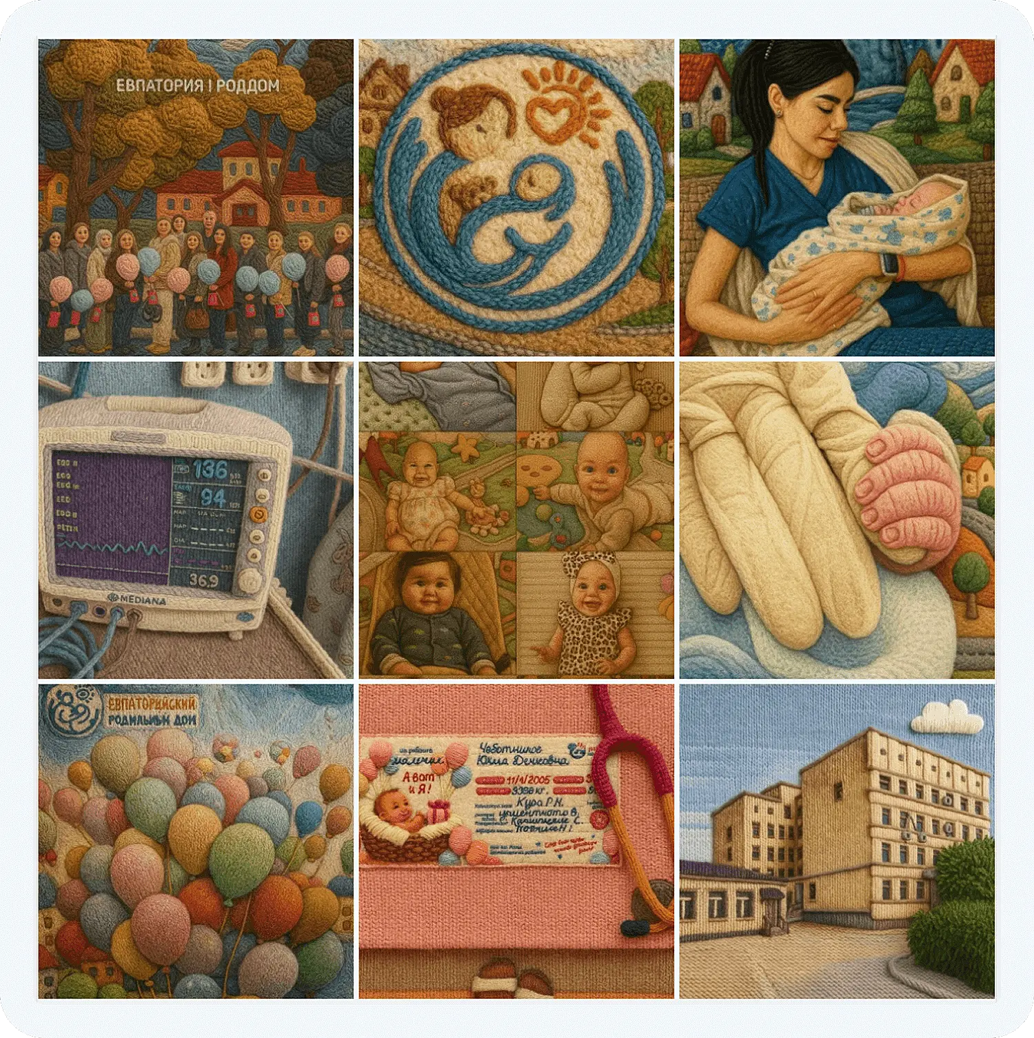 Вязаное фото от родильного дома