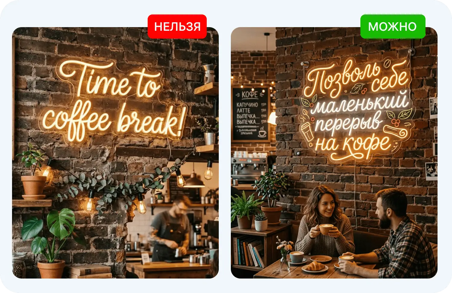 Пример вывески после вступления закона о защите русского языка