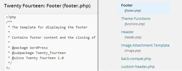 WordPress coding page