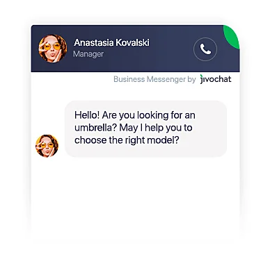 Proactive live chat message example