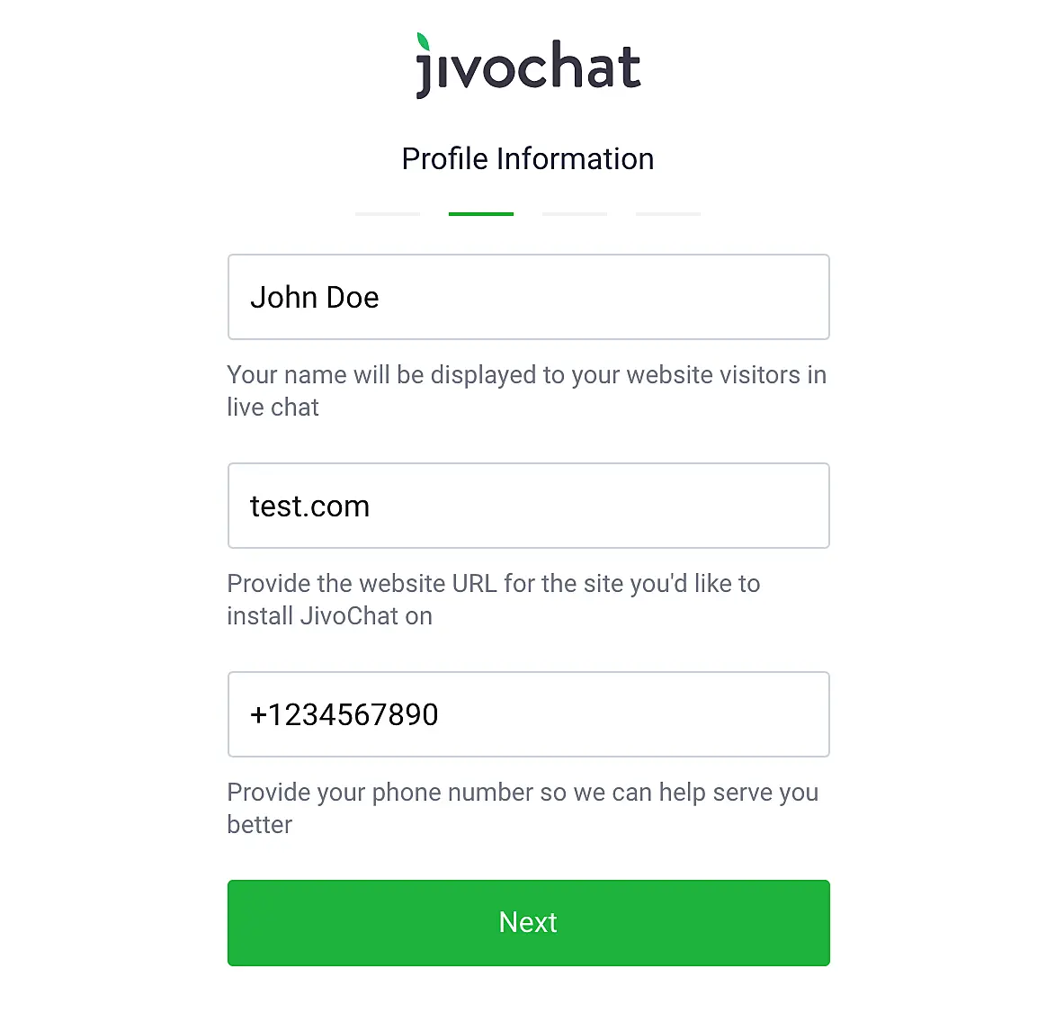 JivoChat form 