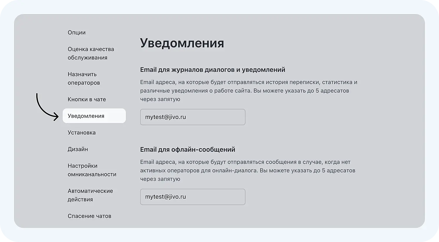 Контакты из офлайн-форм могут приходить на email