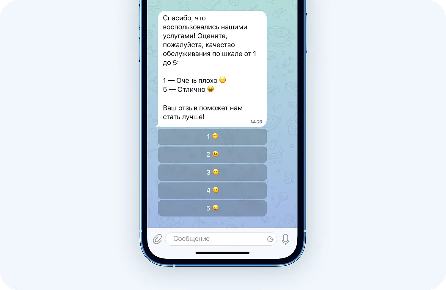 Опрос пользователей через Telegram-рассылку